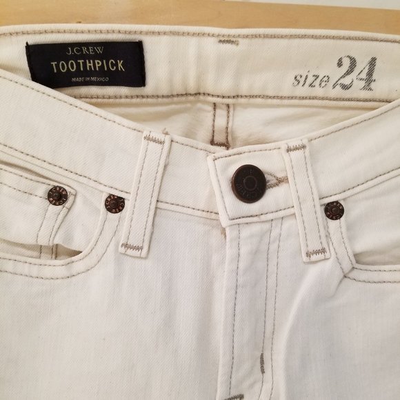 J Crew Ecru Toothpick Jeans - Picture 2 of 4